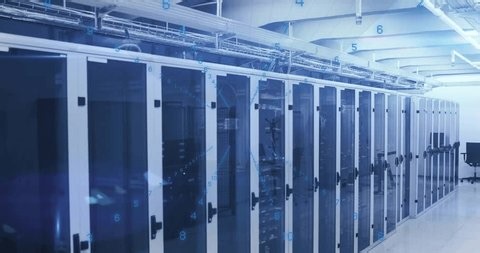 clip-3998788109-blue-code-floating-over-white-server-cabinets