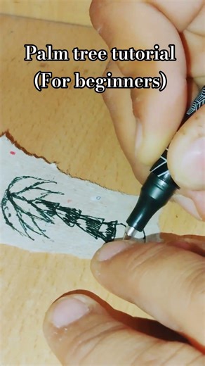 palm tree tutorial for beginners #art #artclass #arttutorial #draw #sketch #artinstruction #ytshort