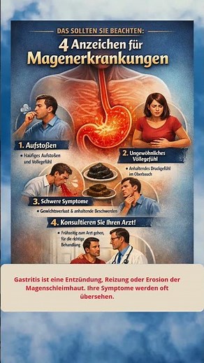 Achten Sie auf diese 4 Symptome von Magengeschwüren.
