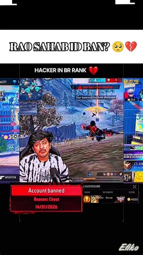 ​Rao Sahab ki ID BAN? 🥺 Ye kya ho gaya... ❤️‍🩹 #RaoSahab #FreeFire #Shorts