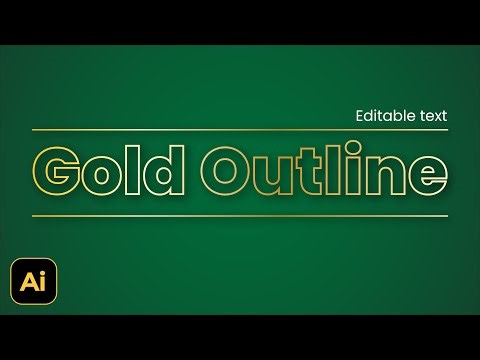 Easy How to Edit Text color to Gold Outline in Illustrator