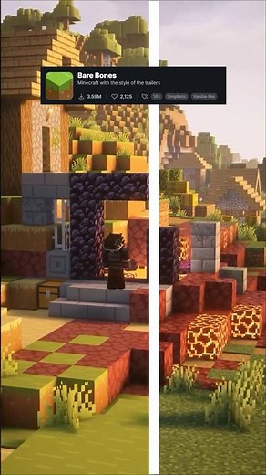 BEST Minecraft Texture Packs / Bare Bones! #shorts