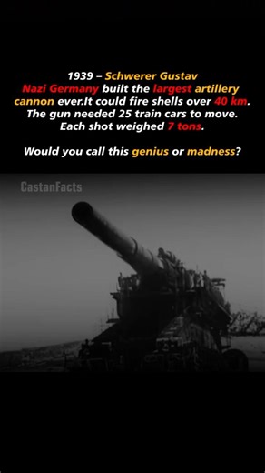 Nazi german built the LARGEST ARTILERY CANNON !