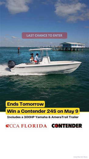 35 reactions · 6 comments | Last chance to buy tickets - On May 9, Win a Contender 24 Sport powered by a 300HP Yamaha and a custom AmeraTrail trailer! To Learn more visit https://ccaflorida.org/win-contender-24s/ | Coastal Conservation Association Florida | Facebook