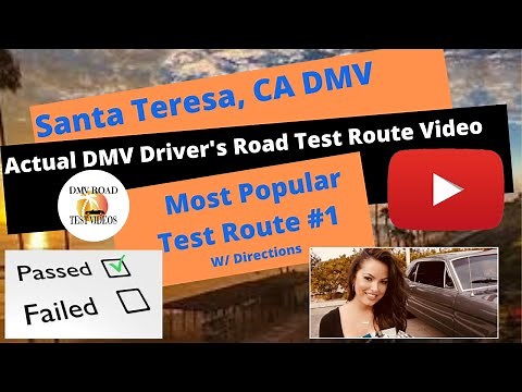 *ACTUAL TEST ROUTE * Santa Teresa DMV #1 - CA Behind The Wheel Drivers License Road Test Course