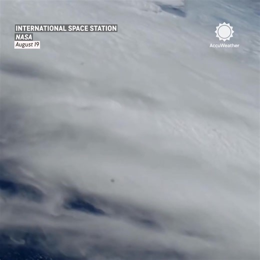 Hurricane Erin as seen from 260 miles above: NASA captured stunning views of the powerful storm spinning east of the North American coast. 🌀🌍 | AccuWeather