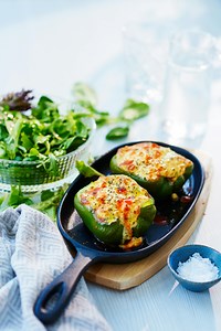 Low Carb Feta Cheese Stuffed Bell Peppers - Recipe (Video) - Diet Doctor