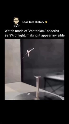 Vantablack is so dark it absorbs 99.96% of light 🌌. Made from tiny carbon nanotubes, it’s often called the blackest black in existence. Developed by Surrey NanoSystems for space and scientific use, its name comes from “vertically aligned carbon nanotube arrays.” Basically, it’s a material that almost swallows light itself—leaving no shine, no reflection, just pure darkness. Via @moserwatches - #vantablack #sciencefacts #space #technology #didyouknow | How History Is Created