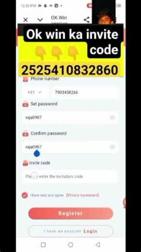 ok win invitation code se registration kaisa kare ok win invitation code