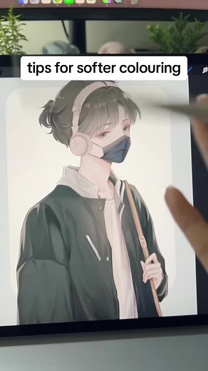 i love softness and rendering #digitalart #animeart #drawing art color tutorial beginner