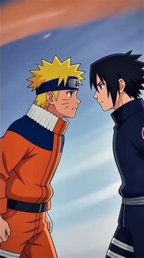 Naruto and sasuke eating ramen noodles