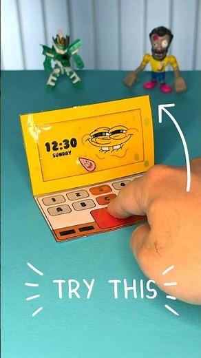 Make a FUN Laptop Out of Paper in seconds | DIY Easy Paper Kids Crafts idea #spongebob