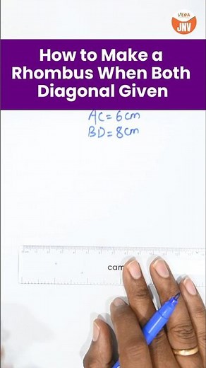 How to Make a Rhombus When Both Diagonals Given #jnv