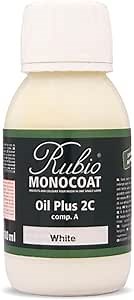 Rubio Monocoat Wood Stain & Finish Sample - White | Oil Plus Part A | Quick-Dry, Eco-Friendly Linseed Wood Oil for Indoor Use | Ideal for Sampling Oil Plus 2C & Touch Ups | 100 mL - Amazon.com