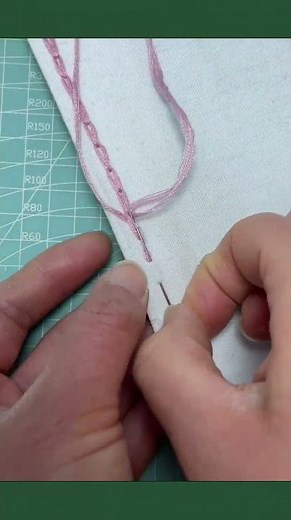 Overcasting stitch in action, clean edges and strong hand sewing #handmade #sewing #needlework #DIY