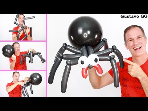 HOW TO MAKE A BALLOON SPIDER 🕷 Balloon Spiders 🕸 Gustavo gg - Halloween Balloon Twisting