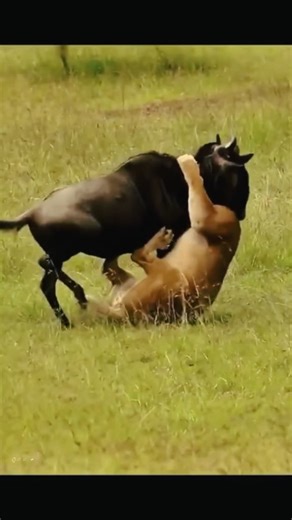 Wild Life on Instagram: "No hesitation. No mercy. A lion launches a full-force attack on a wildebeest — nature’s brutal balance on display. 🦁⚡🦌 🎥 Follow @wil.dlif.e for more wild moments. #LionVsWildebeest #LionAttack #PredatorAndPrey #WildlifeDrama #SavannahLife #AfricanWildlife #BigCats #WildlifeReels #NatureIsMetal #NatureVideo #SafariMoments #UntamedNature #RawNature #WildlifePhotography #NatureUnfiltered #EpicWildlife #Wildebeest #GreatMigration #AnimalPlanet #ExploreWild #WildlifeLovers