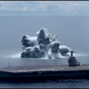 The U.S. Navy triggered an explosion near its new aircraft carrier on Friday that registered as a 3.9 magnitude earthquake. These explosive tests are meant to simulate conditions that a new ship would encounter during battle and are conducted in a way that "complies with environmental mitigation requirements, respecting known migration patterns of marine life in the test area,” according to the Navy. | cheddar news