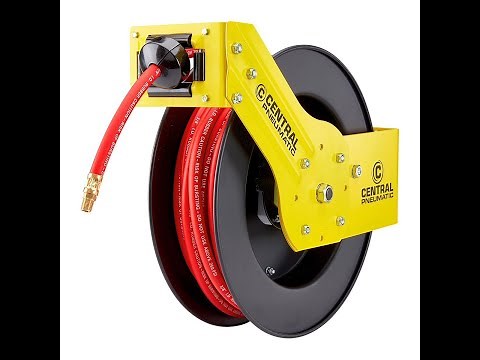 Mounting a Central Pneumatic Retractable Air Hose Reel from Harbor Freight #harborfreight