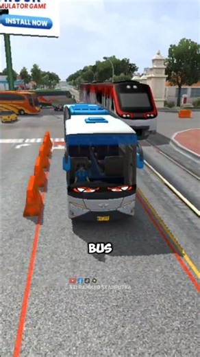 BUS ORI MANA YANG BISA MENGALAHKAN KECEPATAN KERETA API BATARA KRESNA‼️👆 #shorts #bussid #challenge