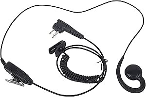 C Style Swivel Headset in-Line Ptt Mic Earpiece Earloop Earbud C Ring W Ear Piece Replace for Motorola rln6423 hkln4604 hkln4604a hkln4604b HKLN6423 cls1110 cls1410 dtr700(Black,Wired)