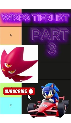 WISPS TIERLIST PART 3 #sonic #wisps #soniccolors #shorts #youtube #tierlist #gaming #viral #games