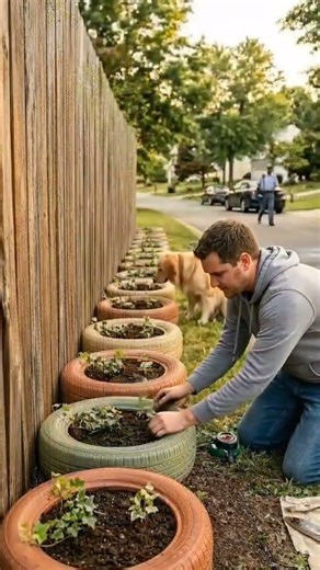 From Trash To Treasure: The Ultimate DIY Privacy Fence Hack! 🌿🚗#diy#gardening#upcyclin