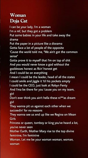 Doja Cat - Woman #lyrics #dojacat #woman