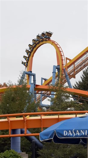 Talon from Dorney Park’s entrance plaza! 🦅 🟡🟠 #dorneypark #rollercoaster #amusementpark #themepark