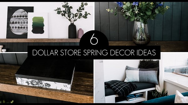 Dollar Store Spring Decor Ideas | DIY pillow cover, artwork, vases & more!