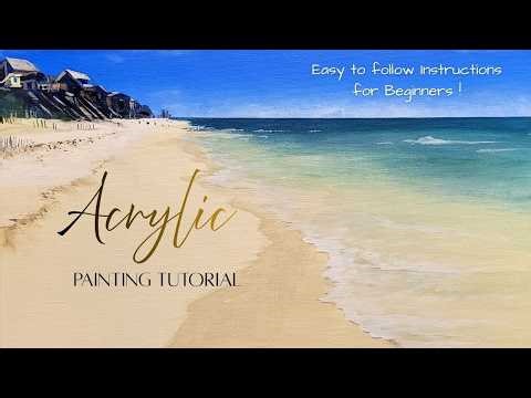 The Ultimate Coastal Escape | Step-by-Step Acrylic Beach Tutorial - Easy instructions for beginners!