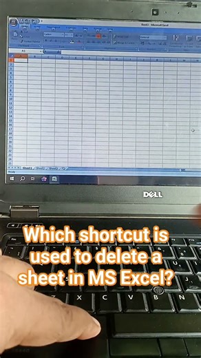 Which shortcut is used to delete a sheet in MS Excel? #Computer #excel
