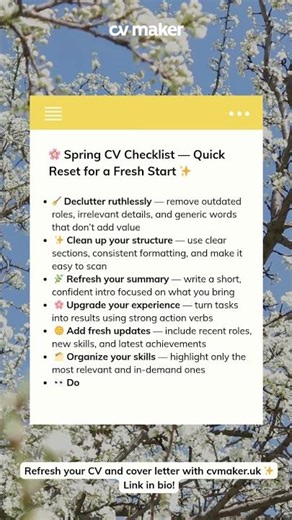 Spring CV Checklist!