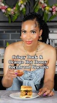 Crispy Duck & Orange Hot Honey Cornbread Biscuits! (RECIPE IN DESCRIPTION)