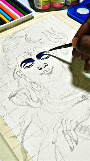 🕉️ Mahadev drawing tutorial #shorts #mahashivratri2026 #special🌼 #mahadev #shiv