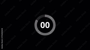 five seconds countdown animation with transparent background, countdown timer from 5 seconds to 0 seconds, five seconds countdown timer with alpha channel in 4k .