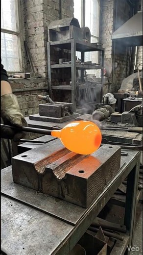 Real Factory Craft 🔥 Molten Glass Shaping Process #glass #making #satisfying