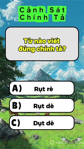 Đố vui chính tả #quiztime #dovui