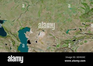 Kazakhstan map - drive. Glow. Satellite Stock Video Footage - Alamy