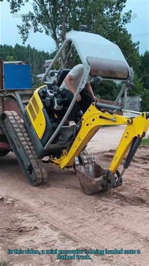 Mini Excavator: Loading onto a Flatbed Truck