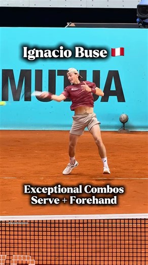 Ignacio Buse 🇵🇪 | Peru’s ATP No.1 | Serve + Forehand Combo | Mutua Madrid Open / Italian Open Rome