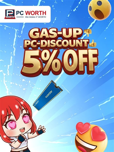 JACKPOT SA PROMO MGA BOSSING! 🥳 5% OFF sa lahat ng items mga bossing! (Until supplies last) Just use this voucher code : GASUPPCDOWN5 Pwedeng pwede din sa mga walk-ins to bossing! Tara na! 🔥 #PCWorth #WorthIt #UpgradeNow #KachiApproved