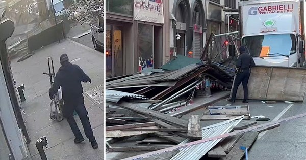 NYC scaffolding collapse crushes at least 3 after truck crash