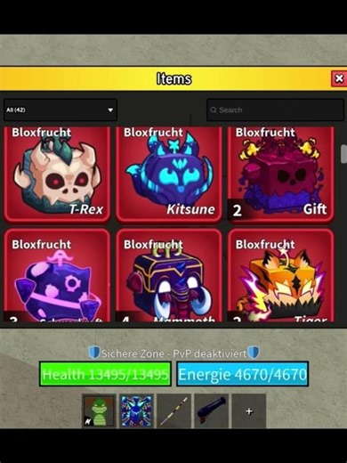 MY STRENTHT IN MY INVENTORY😱#roblox#bloxfruits