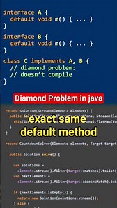 Diamond Problem in java #programming #coding #java #java8 #interview #default method