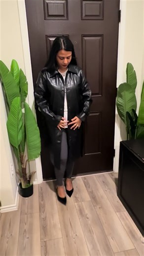 Bree faux leather long coat. #creatorsearchinsights #tiktokshop #fashionnova #coat #fashion