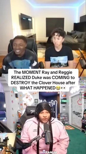 The moment Ray and Reggie realized Duke was coming to destroy the clover house after what happened 🤣👀 #rayasianboy #streamerclips #fypage #dukedennis #explorepage #fanum #funny #rakai #MAD #reggie | Officialghost3d