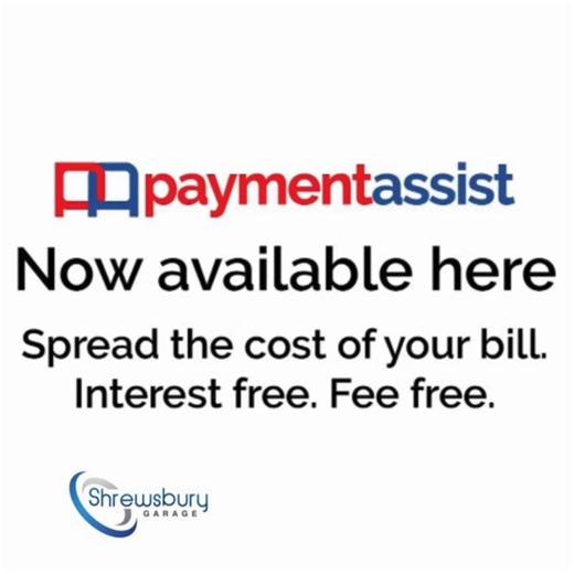 🚗💰 Shrewsbury Garage - Pay Assist Service for Unexpected Car Costs 💰🚗 At Shrewsbury Garage, we understand that car repairs can sometimes come with unexpected costs. That’s why we offer our Pay Assist service – designed to give you peace of mind when you need it most. With Pay Assist, you can spread the cost of your repairs into manageable monthly payments, ensuring that your car is back on the road without the stress of an upfront lump sum. ✅ Flexible, easy payment options ✅ Available for al