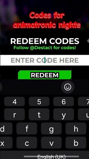 working codes for animatronic nights