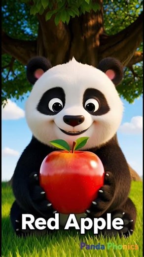Learn the Color RED with Pip the Panda! 🍎 | Colors for Kids #shorts